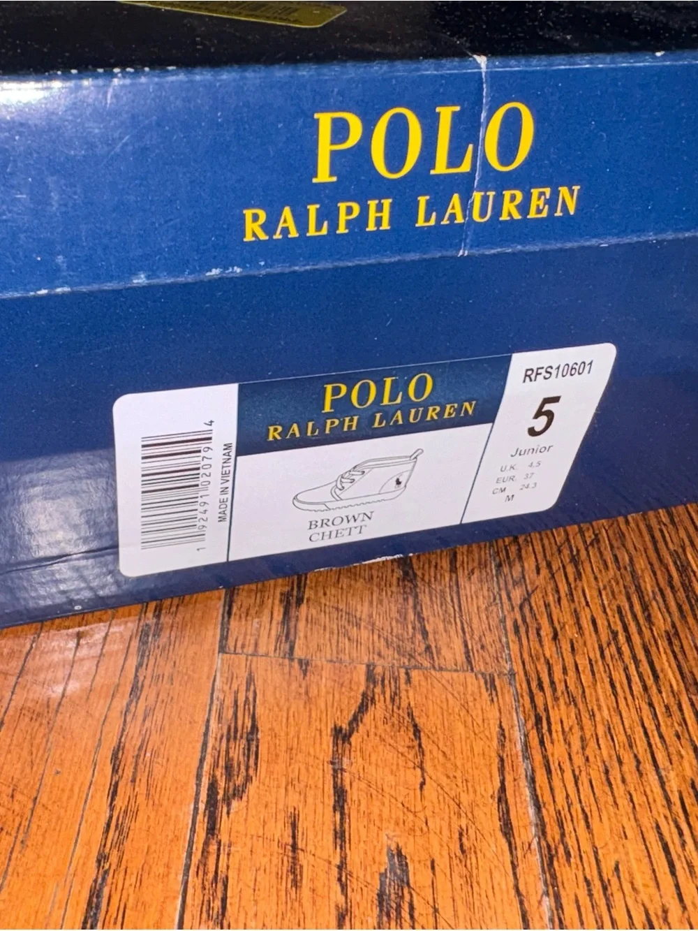 Ralph Lauren Kids Brown Leather Lace-Up Boots Size 5, Like New, In Box